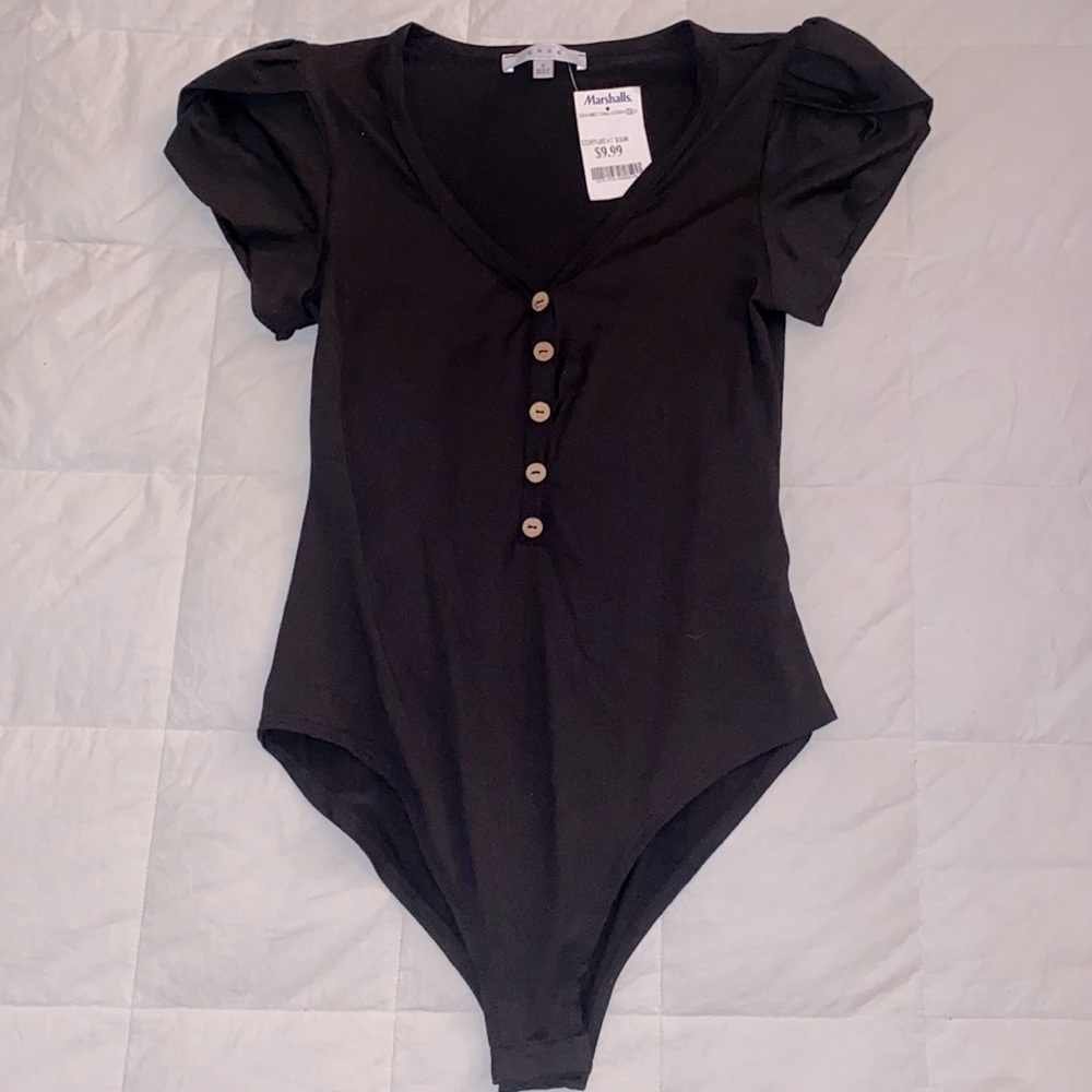 Black v neck bodysuit NWT